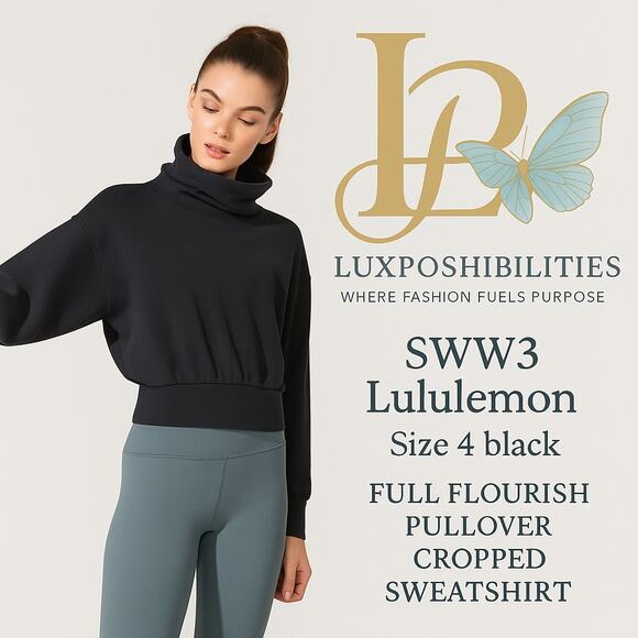 Lululemon Full Flourish Black Pullover Size 4 Excellent condition - Picture 1 of 4